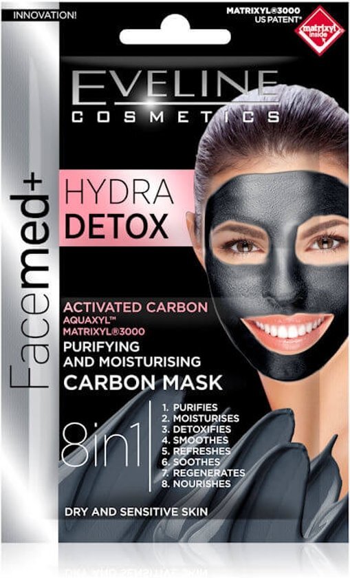 Eveline Cosmetics Facemed+ Hydra Detox Purifying & Moisturising Carbon Mask 2x5ml