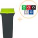 Plafor Fit Bin Poubelle avec couvercle - 75L - Vert