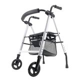 Identités Rollator met 2 wielen, met rugleuning, parelmoerwit