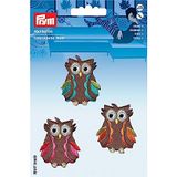 PRYM 3. Exclusief zelfklevend 1989/strijkplaatje motieven geborduurd, uilen
