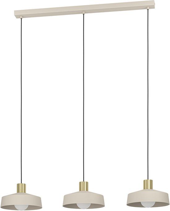 EGLO Valdiola Hanglamp - E27 - 93 cm - Beige|Goud|Zand - Staal