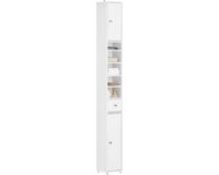 Merkloos BZR34-W Colonne de rangement pour salle de bain Meuble de salle de bain Meuble WC L20xP20xH180cm - Blanc