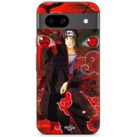 Google Pixel 8a Hoesje Demon Slayer Kimetsu no Yaiba Itachi Uchiha rood voorkant Maniacase