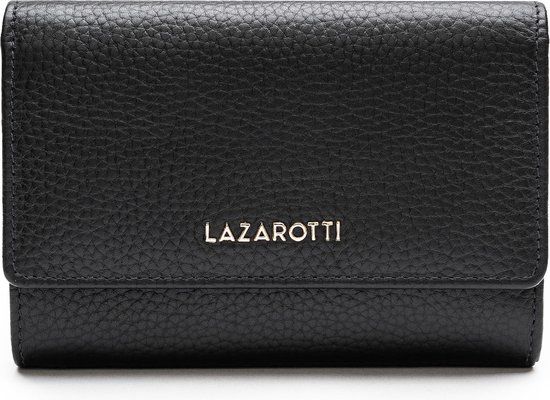 Lazarotti Bologna Leather Zip Wallet With 15 Card Slots Black