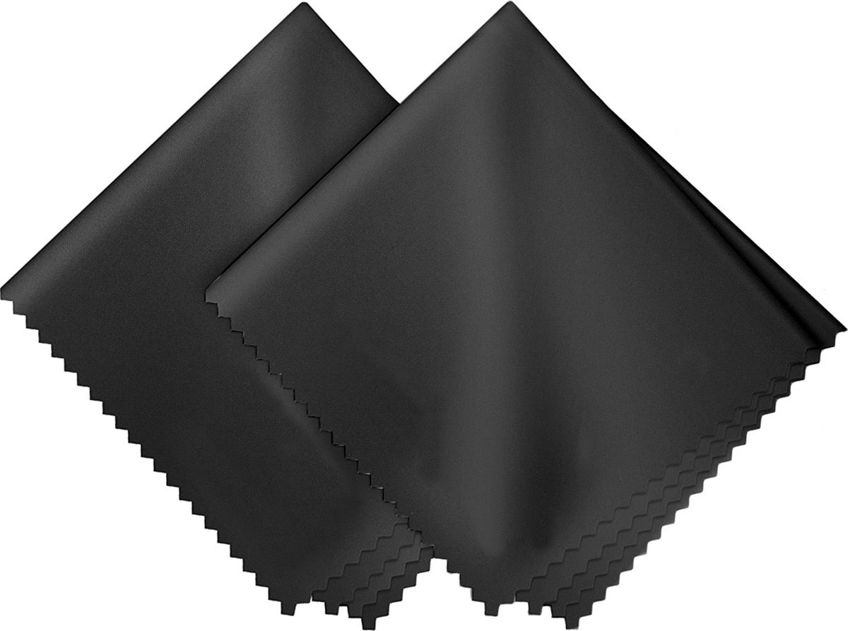 Mmobiel 2 Pack Microfiber Reinigingsdoeken Wasbaar - 18 x 15cm - Zwart