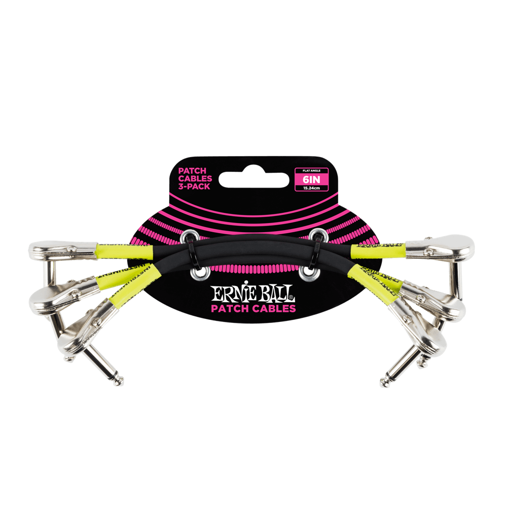 Ernie Ball P06059 - Audio kabel - 0,1 m - Zwart - 3 stuks