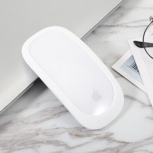 IXCVBNGHS Siliconen zachte leren hoes voor MAC Apple Magic Mouse-wit