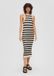 s.Oliver Robe Coton Noir Dos nu Manches longues Mi-mollet Taille 44