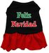 Mirage Feliz Navidad Screen Print Dog Dress, X-Small, Black/Red