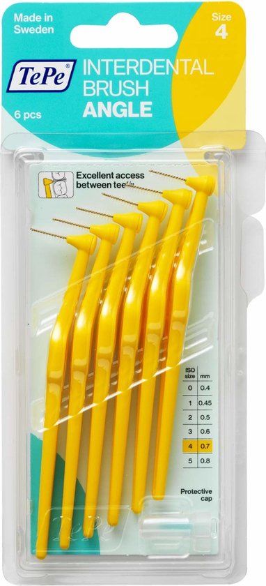 TePe Angle Interdentale Ragers Geel ISO maat 5 – 0,7 mm (6 stuks)