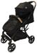 NANIA Lexy Compact poussette, 4 roues, jusqu'à 22 kg, noir, avec protection pluie et chancelière