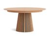 Table à manger ronde extensible effet bois foncé 6 à 10 personnes bois