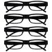 Leesbril The Reading Glasses Company UVR4PK032 + 1.00 lezer, zwart 4 designverpakking voor heren en dames UVR4PK032 +1.00