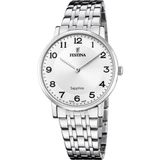Festina F20045/1 Polshorloge Heren Zilverkleurig Staal Wit Saffierglas 5 ATM