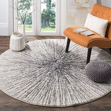 Safavieh Evoke Collection EVK228K Modern rond tapijt in zwart en ivoor (91 cm diameter)