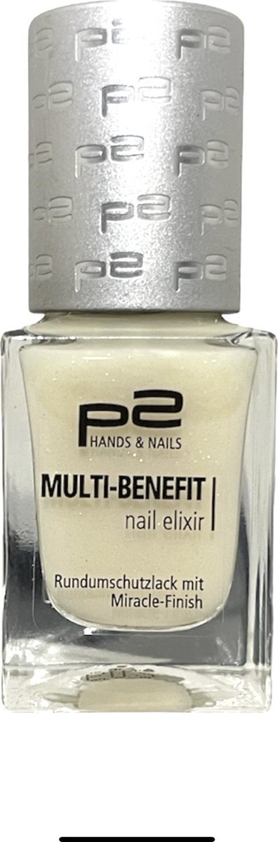 P2 Cosmetics EU Multi-Benefit Nagels Elixir Miracle Finish Top-Coat Met pramore glittertjes
