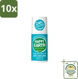 Happy Earth 10 x Déodorant Roll-On Cèdre Citron Vert 75 ml