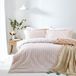 Furn. Yard Hebden Mélange gestreepte katoenen dekbedovertrekset - ultrazacht omkeerbaar gestreept beddengoed (Blush - Super King)