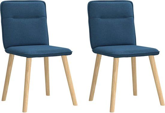 VidaXL Eetkamerstoelen 2 stuks stof blauw