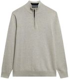 Superdry Essentials Katoenen Trui met Halve Rits Heren Lichtgrijs