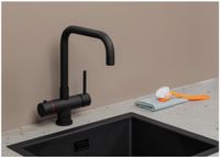 Selsiuz kranen Selsiuz 351214 Push & Turn 3-in-1 Haaks Sturdy Black Zwart met Single boiler