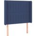 Tête de lit bleu tissu 103x16x118/128 cm