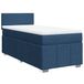 vidaXL Boxspringbed met matras, blauw, 90x200 cm, stof