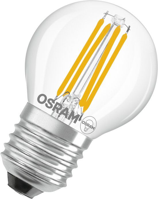 Osram LED-lamp Star Globe P40 Filament, 6500 K koel wit daglicht, 3,4 W, E27, helder, 470 lm, voor tafel- en pendelarmaturen, 15.000 uur