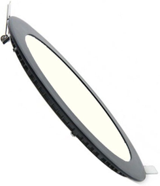 BES LED LED Downlight Slim - Inbouw Rond 6W - Dimbaar - Natuurlijk Wit 4200K - Mat Zwart Aluminium - Ø120mm