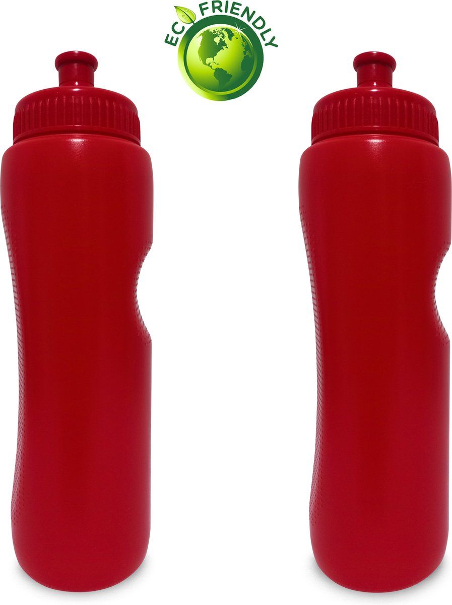 Pro x Drinkfles 2 x 1 Liter - Drinkbus Rood - Bio Plastic