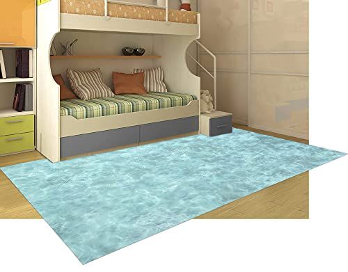 Tadi & Imperio1979 PVC vinyl tapijt - digitaal - blauw/turquoise - wasbaar - antislip