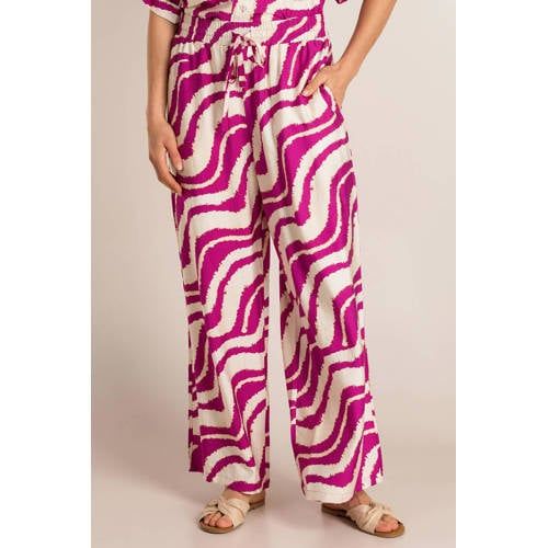 Ivy Beau wide leg regular waist broek roze