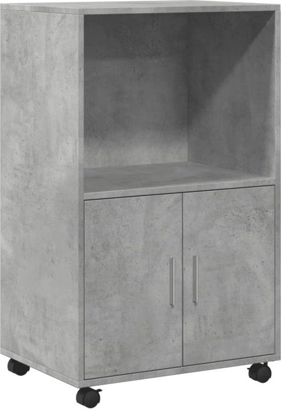 vidaXL Rolkast 55x40x91 cm bewerkt hout betongrijs