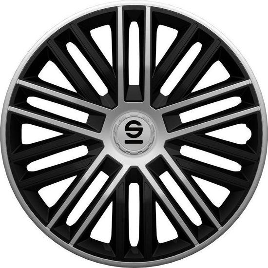 Sparco Wieldoppen Bergamo 15 Inch Zwart/Zilver (4 Stuks)