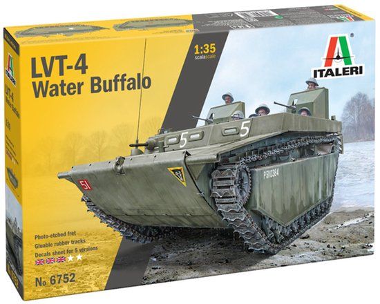 Italeri Modelbouwpakket Militaire voertuigen - 6752 LVT-4 Water Buffalo (ETO) - Militair Voertuig Plastic - 1:35 - Modelbouw