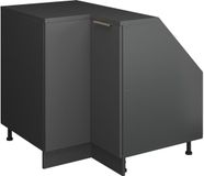 Vicco R-Line Hoekkeukenkast voor schuine wand – 75.6 cm met 1 deur, kastromp 60 cm diepte Antraciet-goud
