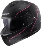 LS2 FF908 Strobe II Lux Mat Zwart Roze 06 Systeemhelm