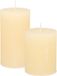Set de bougies coniques/cylindriques - 2x - blanc ivoire - modèle rustique