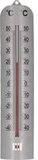 Merkloos / Sans marque Thermometer voor de huiskamer binnen 27 x 6 cm van kunststof - zilver