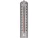Thermometer voor de huiskamer binnen 27 x 6 cm van kunststof - Argent