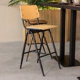 LABEL51 Solid Barkruk - Naturel - Hout - Hoog