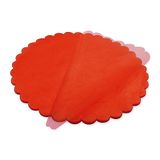 Decoraparty 50 stuks rode ronde sluiers in bloemvorm voor gastgeschenken, diameter 24 cm, rond, van organza, voor knutselen, doop, bruiloft, communie, ceremonie, 50 stuks
