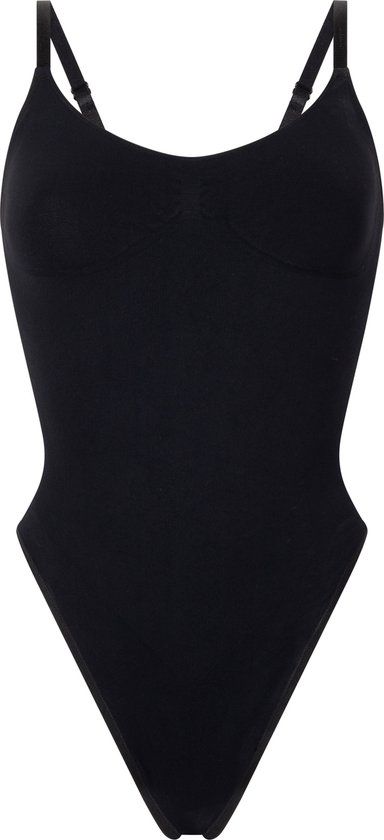 Hunkemöller Dames Lingerie Naadloze hoog uitgesneden body - Zwart - maat L