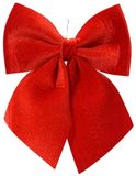 Decoris Kersthanger strik - rood - polyester - glanzend - 24 cm