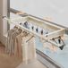 Sèche-linge - Extensible avec 7 pinces - Pliable - Inox - 95 cm - Blanc