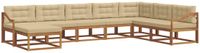 vidaXL Acacia Hout Hoek Loungeset Natuurlijk en Beige