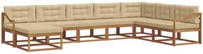 vidaXL Acacia Hout Hoek Loungeset Naturel et Beige