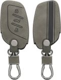kwmobile autosleutelhoes geschikt voor MG 3-knops ZS MG4 MG5 MG6 - beschermhoes van imitatieleer - Rallystrepen design - grijs