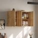 OKWISH Keukenkast - Wandkast Met 3 Deuren - Naturel MDF - 90 x 29 x 60 cm