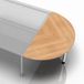 hjh OFFICE PRO LA160 W - Connectie- en montageplaten I Aanschuiftafel 160x80 Walnoot